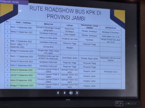 KPK Akan Gelar Roadshow Bus di Provinsi Jambi